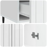 Sideboard High Gloss White 66 x 34.5 x 97 cm Engineered Wood 894439