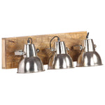 Industrial Wall Lamp Silver 70x23 cm E27 Mango Wood 320595
