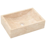 Bathroom Vanity Cabinet with Cream Marble Sinks Solid Wood Teak 3096578