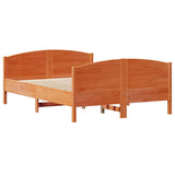 Bed Frame without Mattress Wax Brown 150x200 cm King Size Solid Wood Pine 3301787