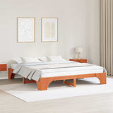 Bed Frame Wax Brown 180 x 200 cm Solid Pine Wood 872937