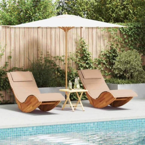 Sun Lounger 2 pcs Brown 60 x 154 x 74cm Solid Acacia wood 3329136