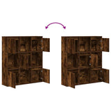 Bookcase Smoked Oak 89x24x101.5 cm Engineered Wood 860404