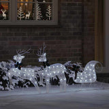 LED Reindeers 3 pcs Cold White Fabric 42012986