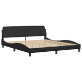 Bed Frame with LED without Mattress "Zadar" Black 180x200 cm 3214124