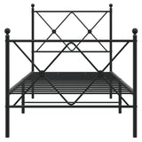 Metal Bed Frame without Mattress with Footboard Black 80x200cm 376511