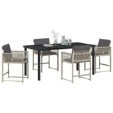Garden Dining Set 5 pcs Light Grey Poly Rattan 3380763