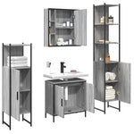 ZNTS 4 Piece Bathroom Cabinet Set Grey Sonoma Engineered Wood 3214773