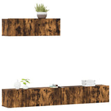 3 Piece TV Cabinet Set Smoked Oak Engineered Wood 3114483