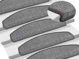 Stair Mats 15 pcs 65x24x4 cm Dark Grey Half Round Large 133885