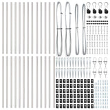 Ground Spike Fence Post 26 pcs Silver Powder-Coated Steel 3350199