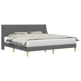 Bed Frame with Headboard Dark Grey 180 x 200 cm Fabric 42027379