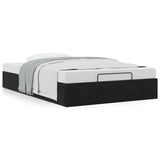 Ottoman Bed Frame No Mattress Black Double Velvet 3311002