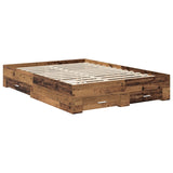 Bed Frame with Headboard Old Wood 140 x 190 cm Engineered Wood 3411312