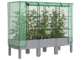 Raised Bed with Greenhouse Cover Rattan Look 120x40x140 cm 4015862