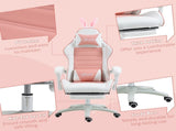 Racing Gaming Chair, Reclining PU Leather Computer Chair with Removable Rabbit Ears, Footrest, T3398P329883