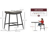 Breakfast Bar Stools Set of 2, Microfibre Upholstered Barstools, Industrial Bar Chairs with Curved T3398P328291