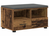 Hall Bench Old Wood 60 x 38 x 46 cm Engineered Wood and Fabric 891454