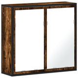 Bathroom Mirror Cabinet Smoked Oak 65x20x60 cm Engineered Wood 849256