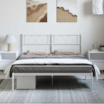ZNTS Metal Bed Frame without Mattress with Headboard White 135x190cm 372325