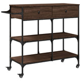 Kitchen Trolley Brown Oak 105x42x95 cm Engineered Wood 842380