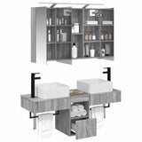 Bathroom Cabinet Set 4 pcs Grey Sonoma 100 x 14.5 x 70 cm 3406300