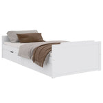 Bed Frame without Mattress White Solid Wood Pine 90x200 cm 322160