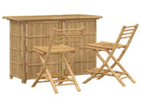 Outdoor Bar Table and Stools 3 pcs Natural Bamboo 3469658