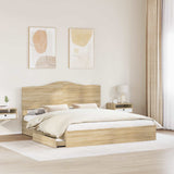 Storage Bed with Drawer Sonoma Oak 180 x 200 cm Engineered Wood 3413480