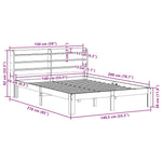 Bed Frame without Mattress Wax Brown 140x200 cm Solid Wood Pine 3306806