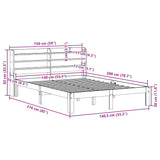 Bed Frame without Mattress Wax Brown 140x200 cm Solid Wood Pine 3306806