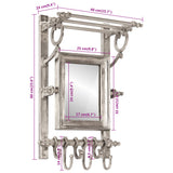 Luggage Rack with Coat Hangers Wall Mounted Aluminium 357834