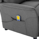 Massage Chair Light Grey 93.5 x 67.5 x 101.5 cm Fabric 348349