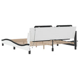Bed Frame with LED without Mattress "Zadar" White and Black 180x200 cm 3214130