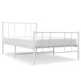 Metal Bed Frame without Mattress with Footboard White 80x200cm 352538