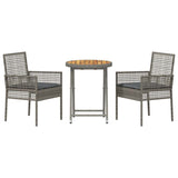 Garden Bistro Set 3 pcs Grey Poly rattan 3334968