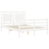 Bed Frame without Mattress White 120x200 cm Solid Wood 3194047