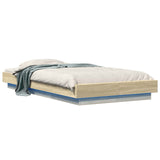 Bed Frame with LED Sonoma Oak 80 x 200 cm Engineered Wood 3429582