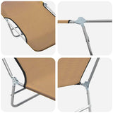 Sunlounger Set of 2 Taupe Powder-coated steel 44303