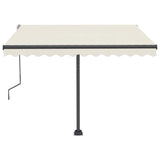 Manual Retractable Awning with LED 300x250 cm Cream 3069702