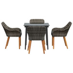 Garden Dining Set with Cushion 5 pcs Grey Poly Rattan 3261678