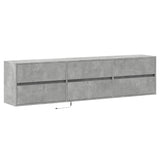 TV Wall Cabinet with LED Concrete Grey 180x31x45 cm 3307936