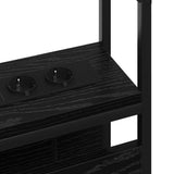 Storage Headboard with Shelf Black oak 80 cm Engineered wood 859615