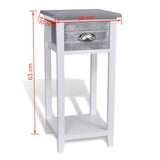 Nightstand with 1 Drawer Grey and White 242038