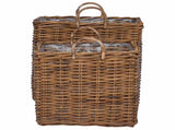 Planter Basket with Storage 2 pcs Brown Lacak Rattan 42020970