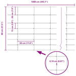 Field Fence Silver 100 x 0.8 m Galvanised steel 42005860