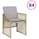 Garden Chairs with Cushions 4 pcs Mix Beige Poly Rattan 364955