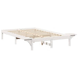Bed Frame White 120 x 200 cm Solid Pine Wood 873191