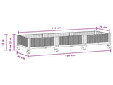 Garden Planter with Wheels Black 120 x 40 x 29 cm PP 3423042