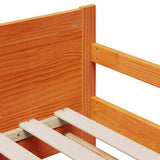 Bed Frame with Mattress Brown 80 x 200 cm Solid Pine Wood 3385960